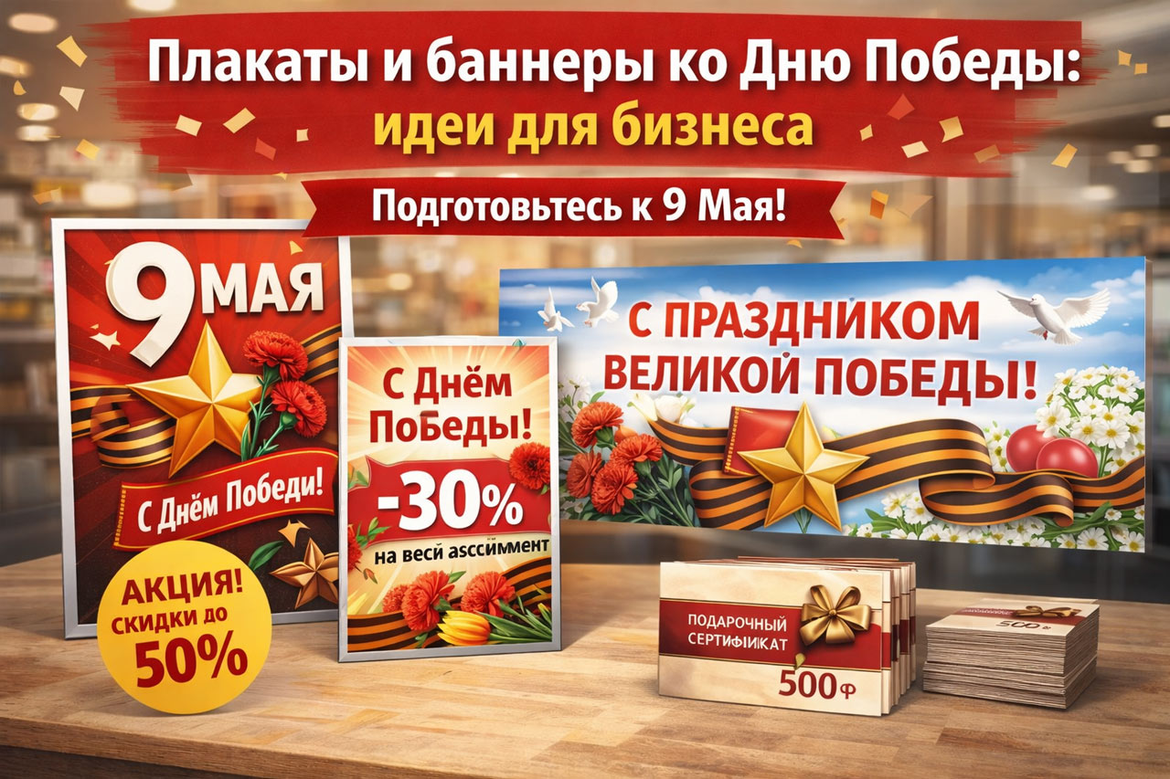 Печать плакатов на 9 мая