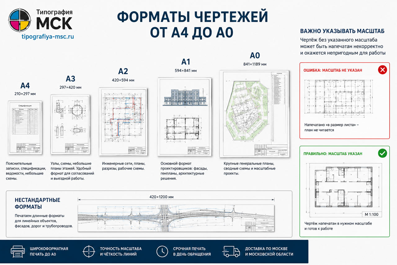 Печать нестандартных форматов Инженерная печать